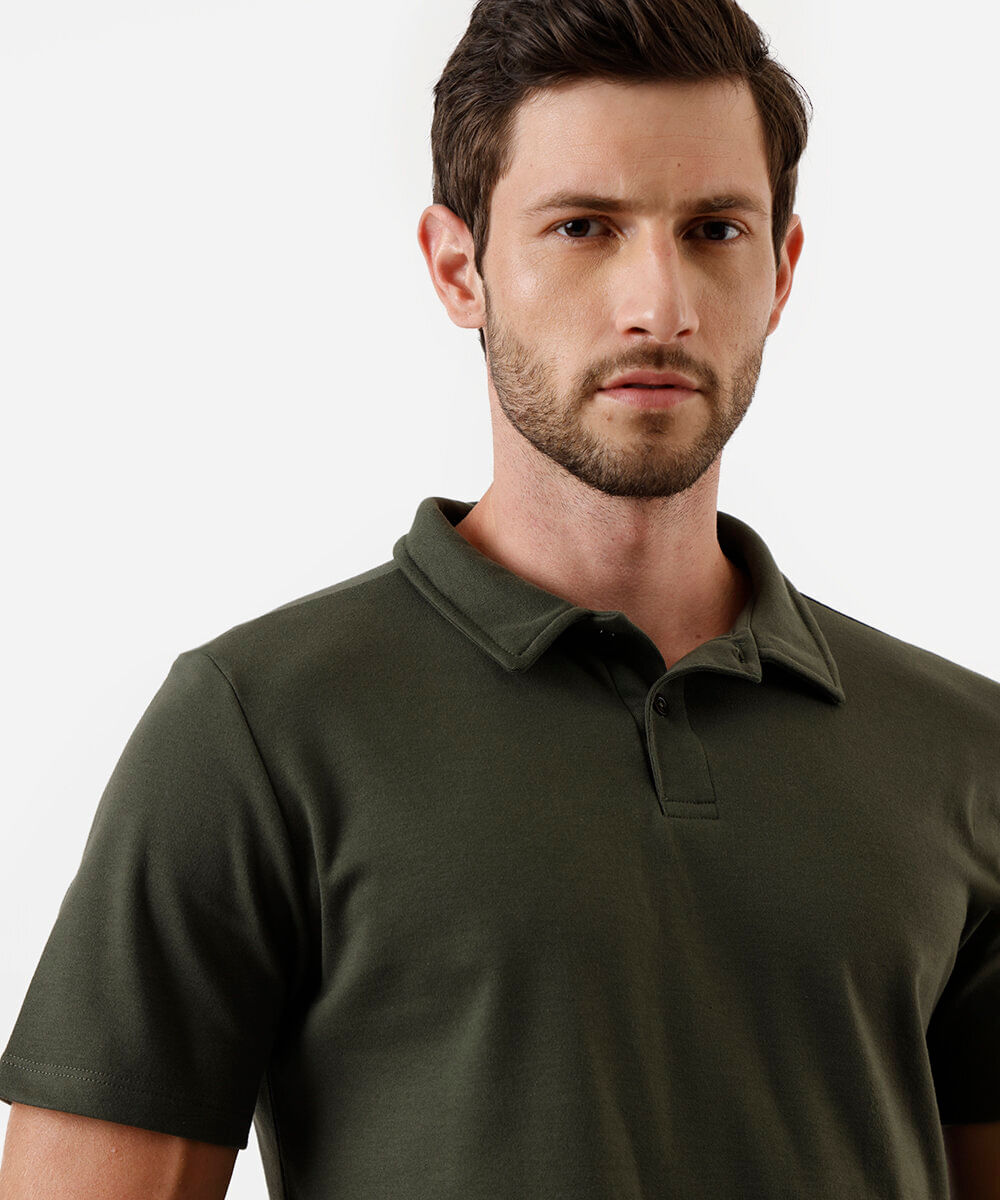 polo comfort masculina de algodão manga curta verde
