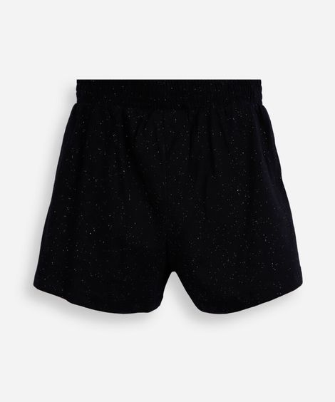 short curto infantil de algodão com brilhos preto