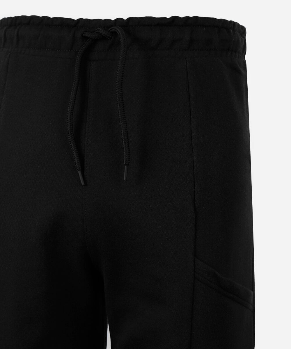 bermuda juvenil com nervura com bolso preta