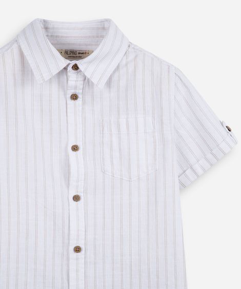 conjunto infantil de algodão com manga curta branco