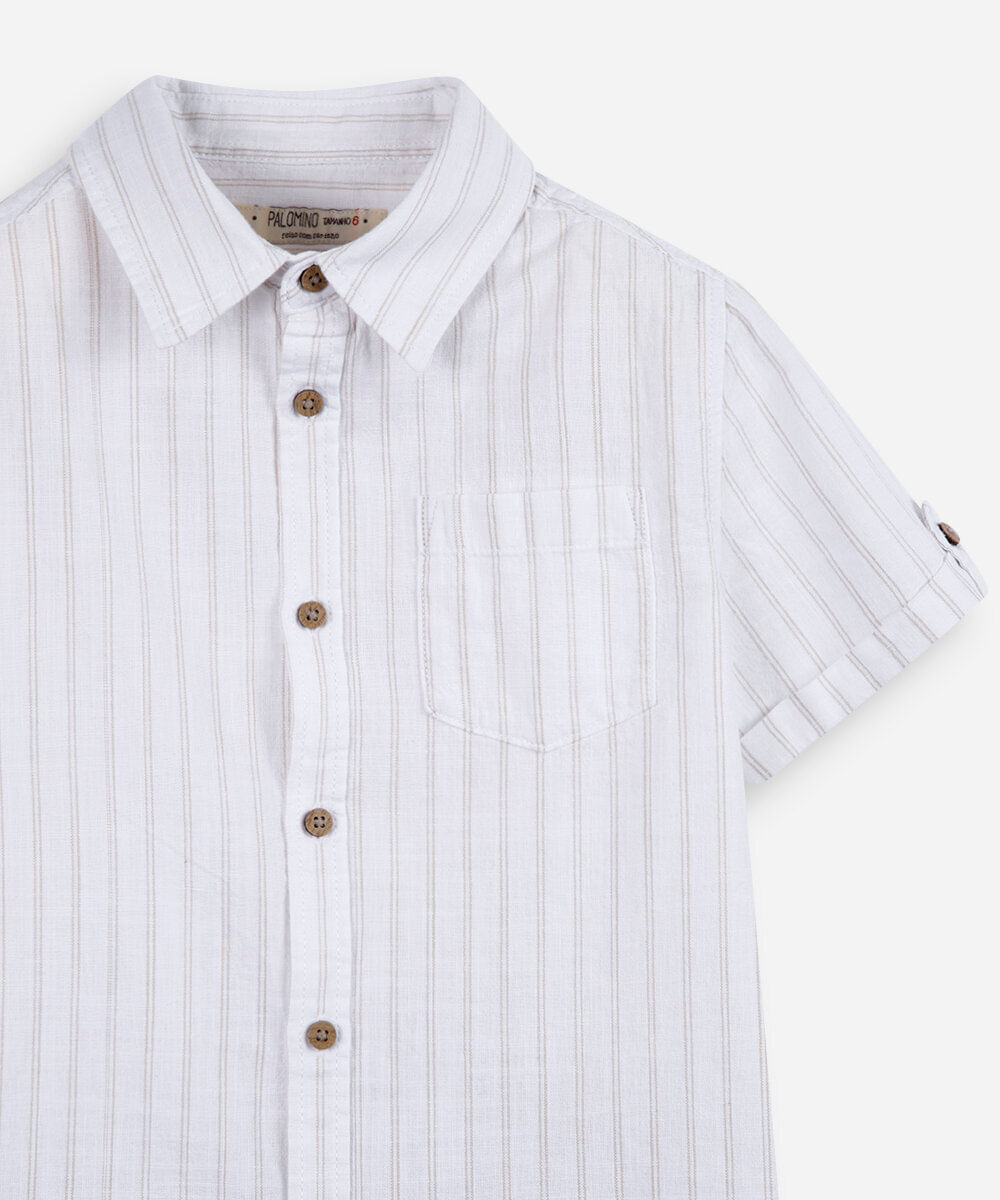 conjunto infantil de algodão com manga curta branco