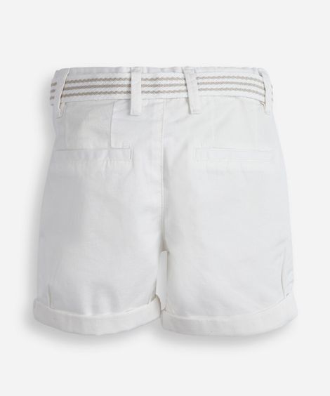 bermuda infantil de sarja com cinto off white