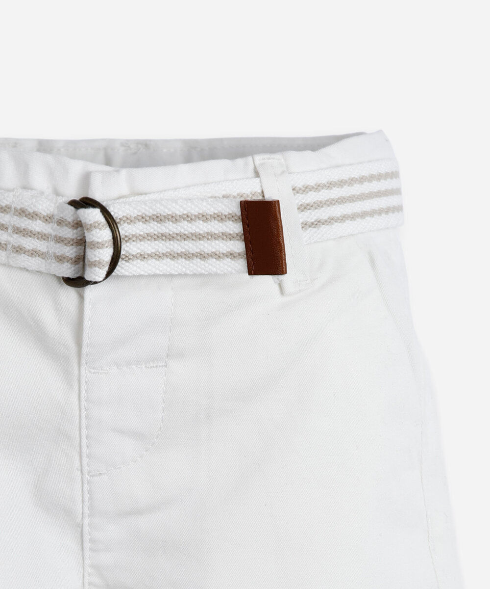 bermuda infantil de sarja com cinto off white