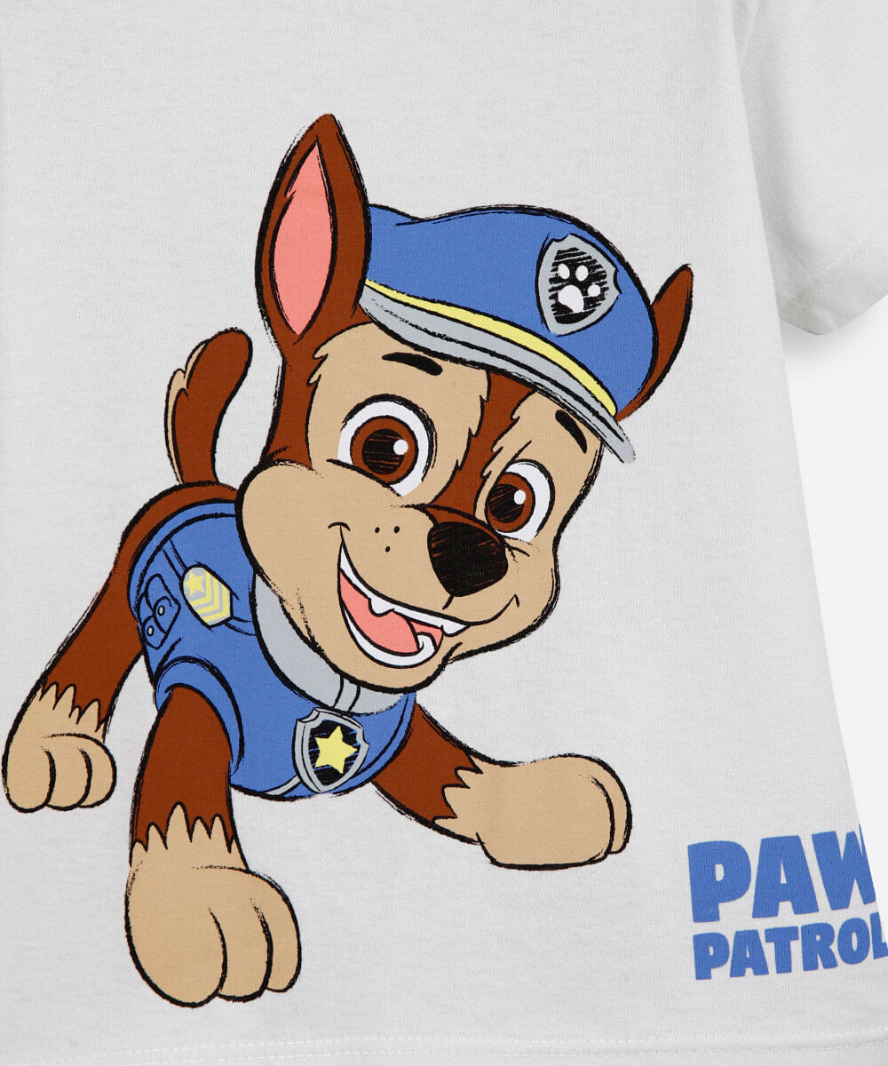 kit de 3 camisetas infantil de algodão patrulha canina colorido