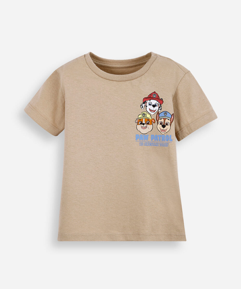 kit de 3 camisetas infantil de algodão patrulha canina colorido
