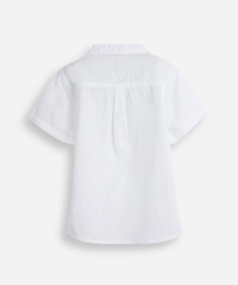 camisa infantil de algodão gola padre branca