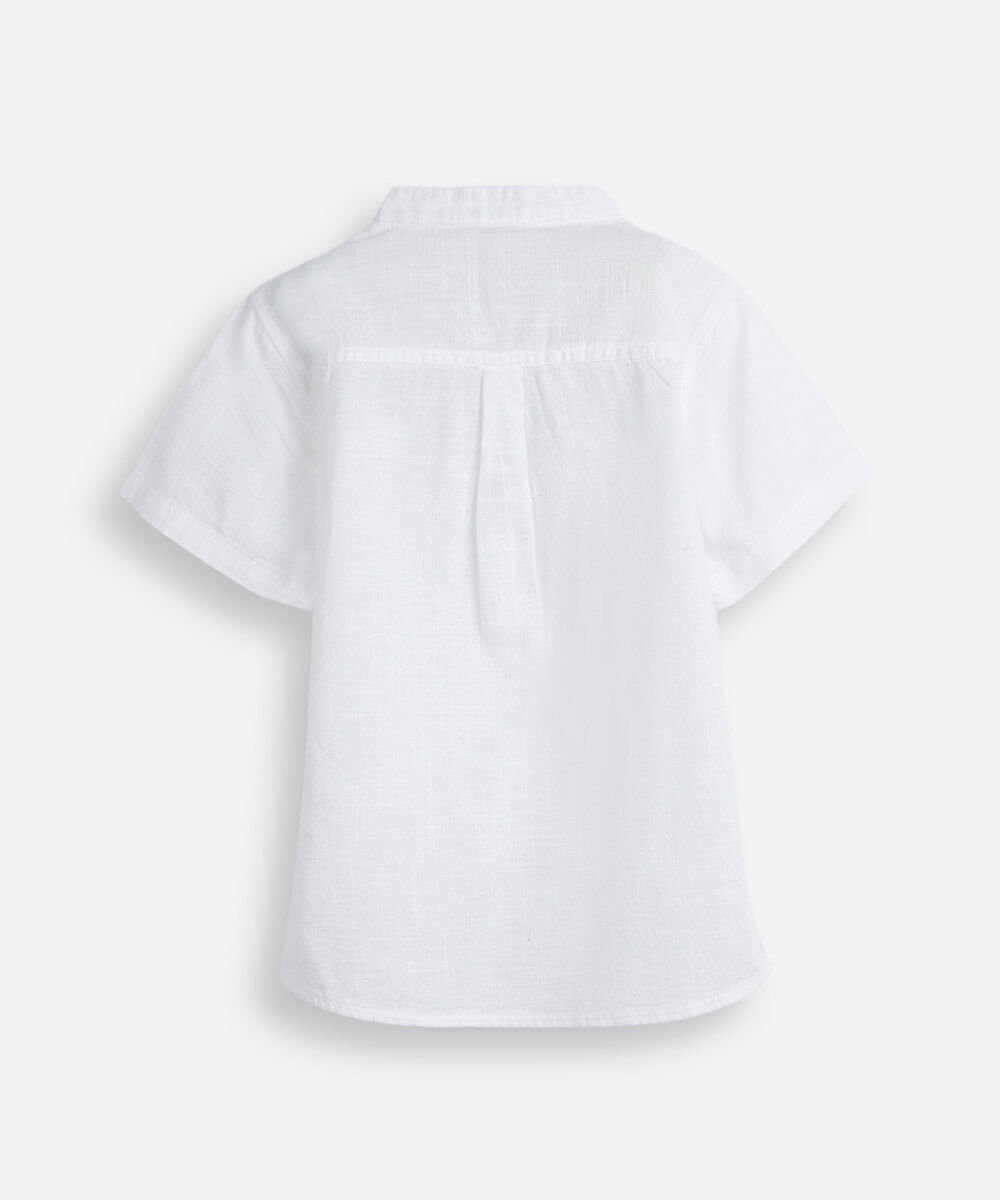 camisa infantil de algodão gola padre branca