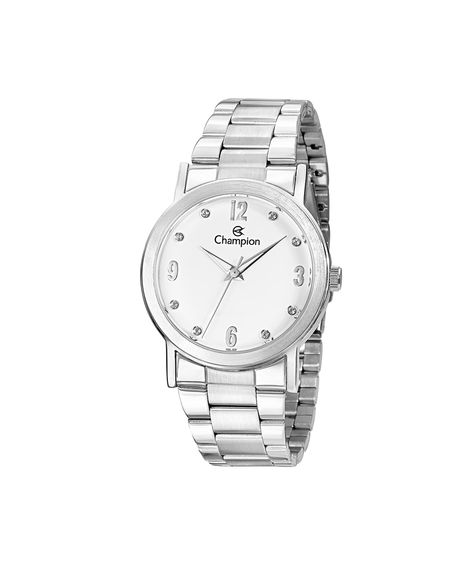 kit relógio feminino champion analógico cn29025d prateado