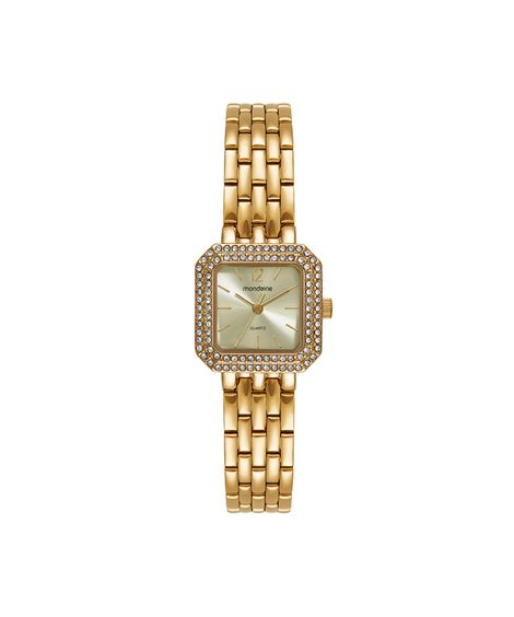 kit relógio feminino mondaine analógico 32988lpmvde1kc dourado