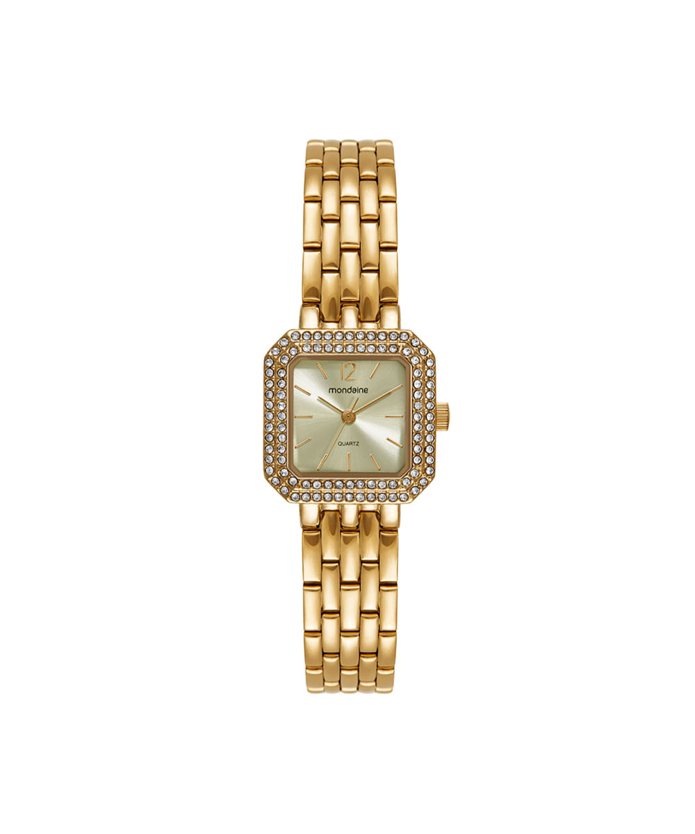kit relógio feminino mondaine analógico 32988lpmvde1kc dourado