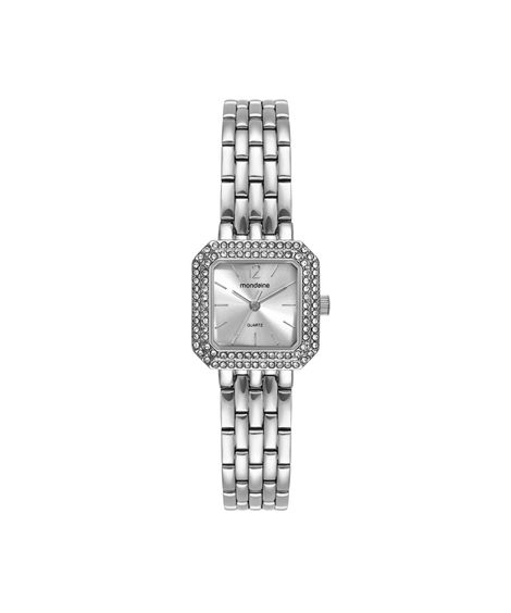kit relógio feminino mondaine analógico 32988l0mvne2kc prateado