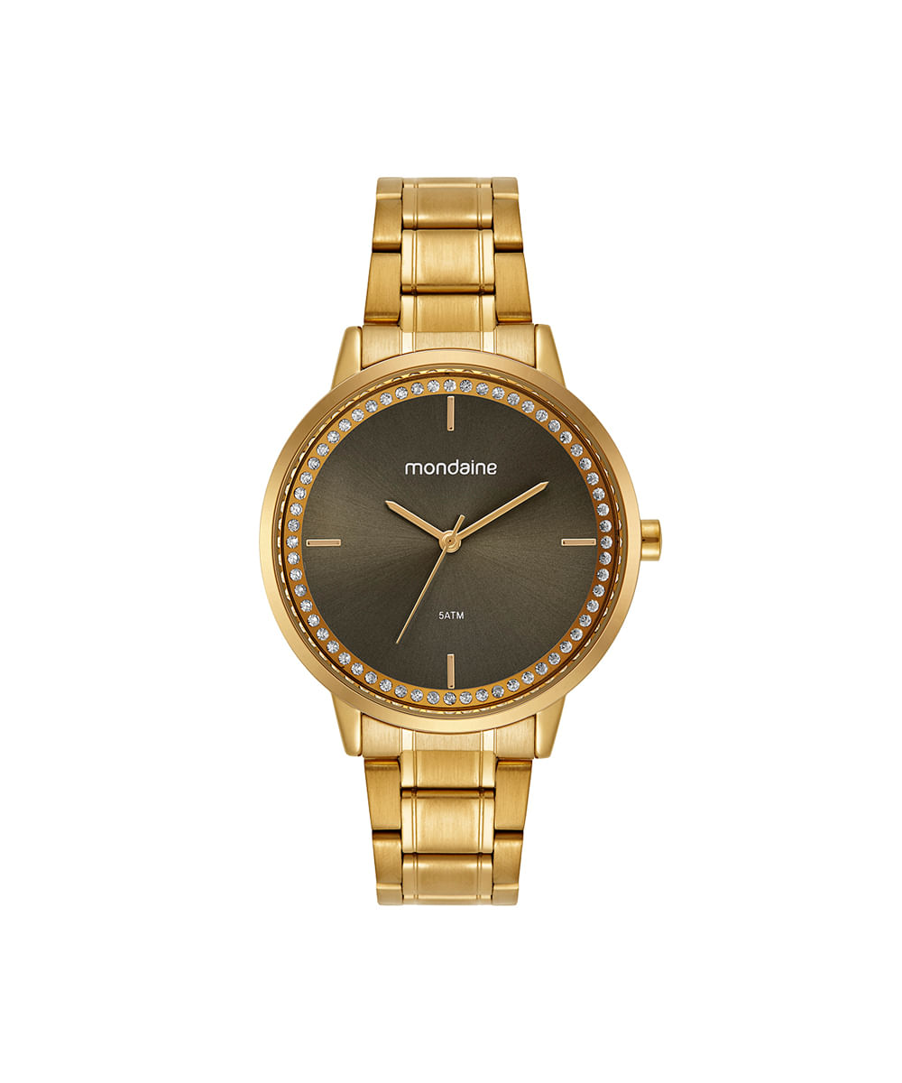 kit relógio feminino mondaine analógico 32962lpmkde2k1 dourado