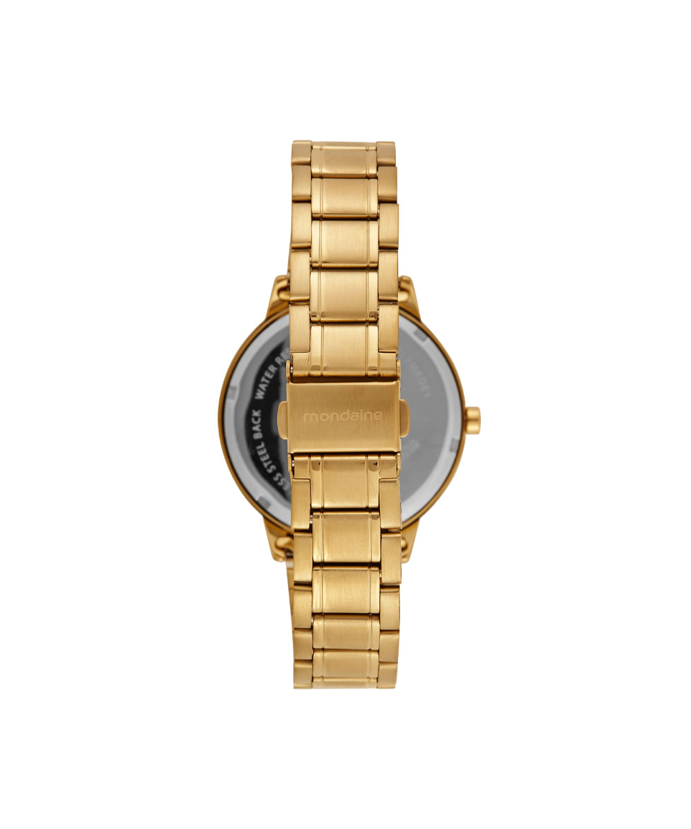 kit relógio feminino mondaine analógico 32962lpmkde2k1 dourado
