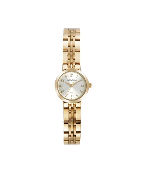 kit relógio feminino mondaine analógico 32689lpmvde1kc dourado