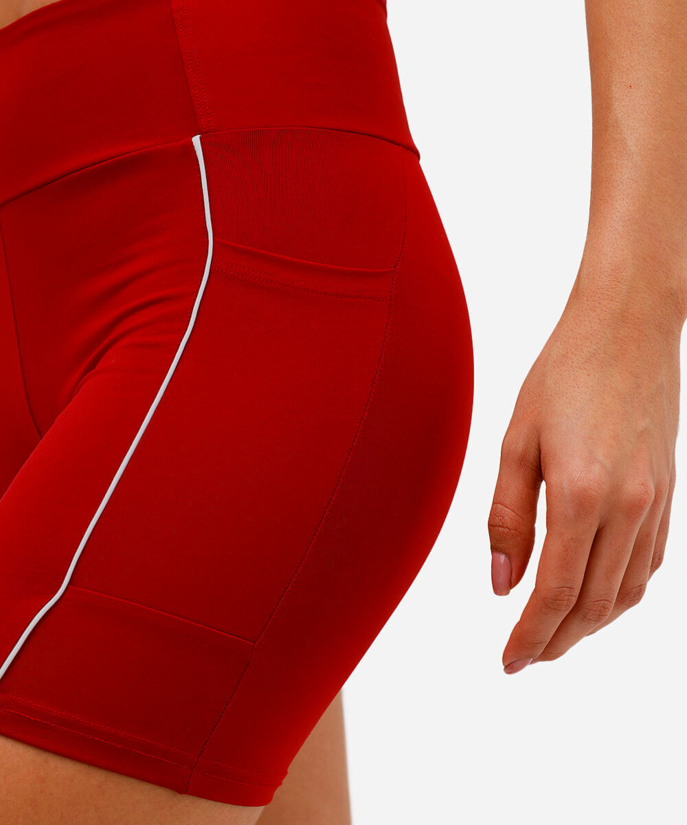 bermuda feminina esportiva ace com nervura vinho