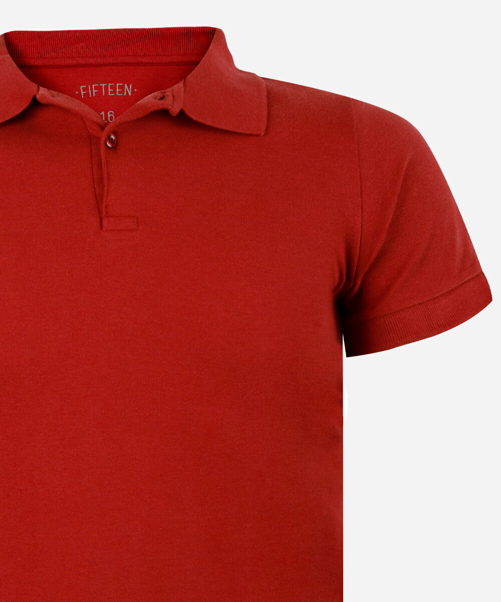 polo juvenil básica vermelha