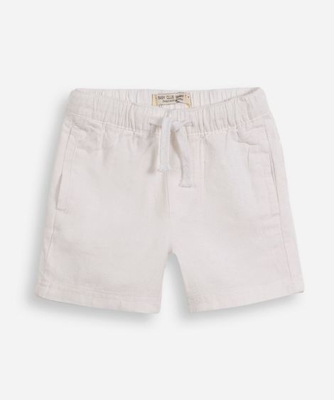 bermuda infantil de viscolinho branco