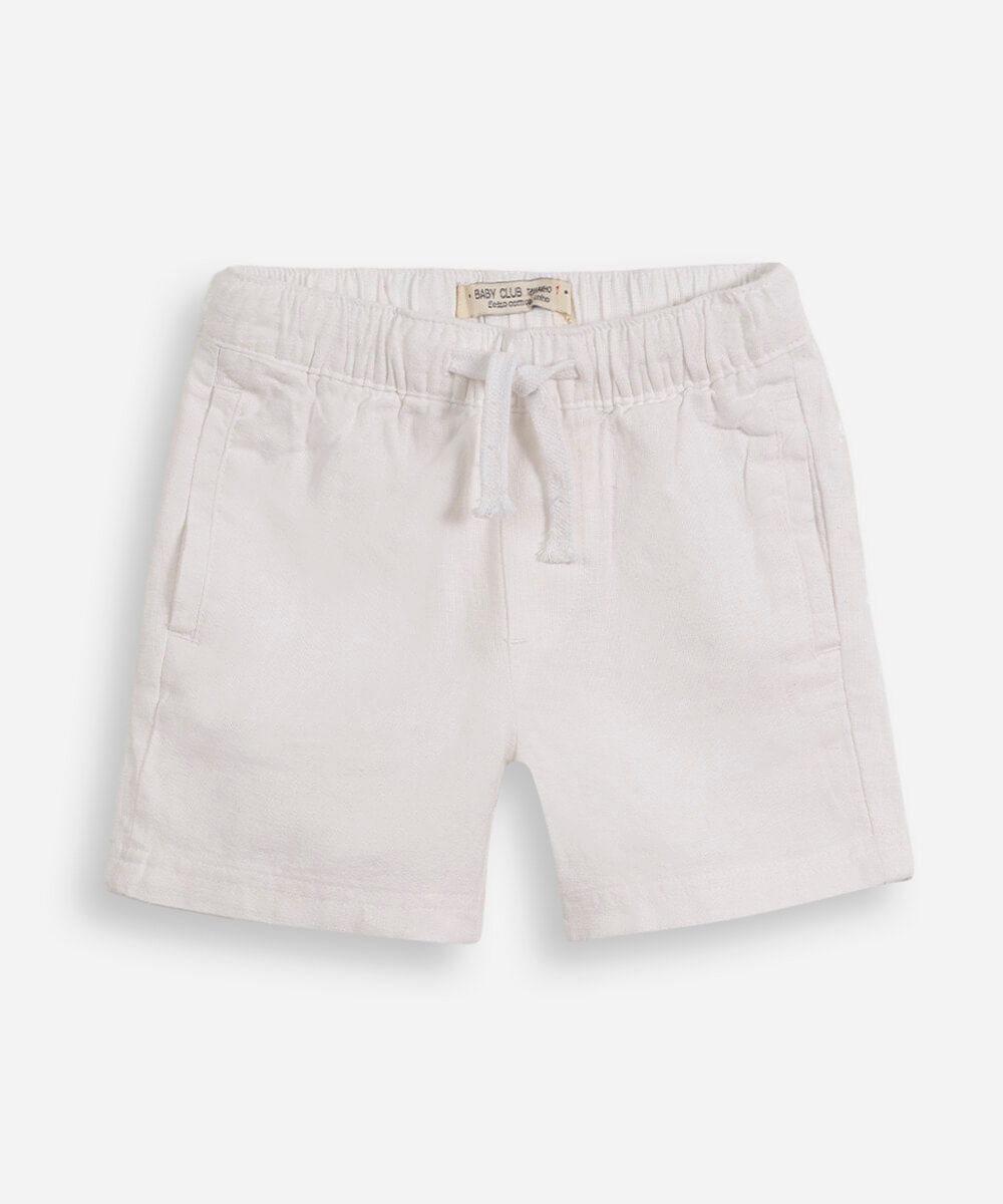 bermuda infantil de viscolinho branco