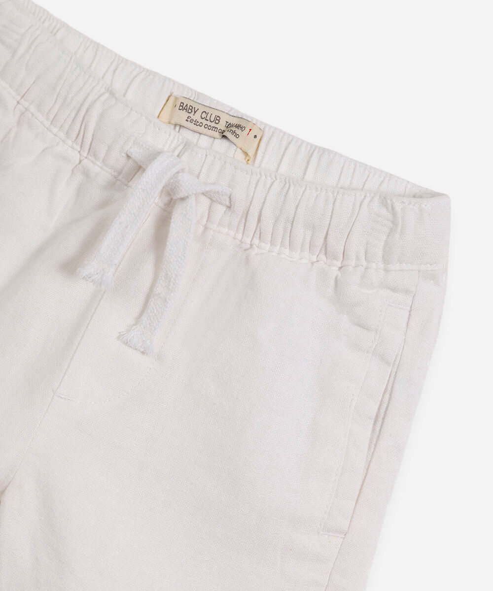 bermuda infantil de viscolinho branco