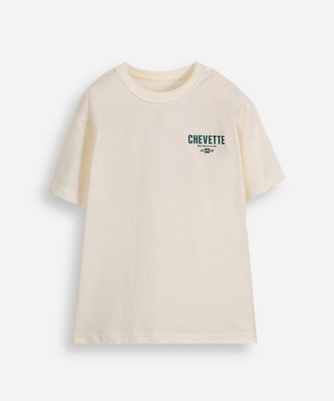 camiseta infantil de algodão chevette off white
