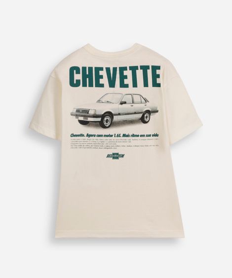 camiseta infantil de algodão chevette off white