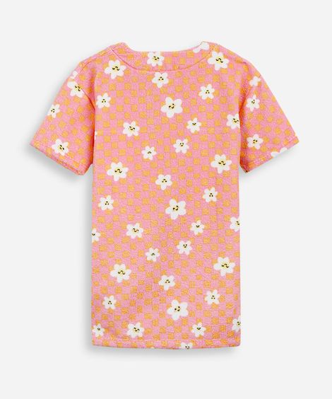 roupão infantil quadriculado floral colorido