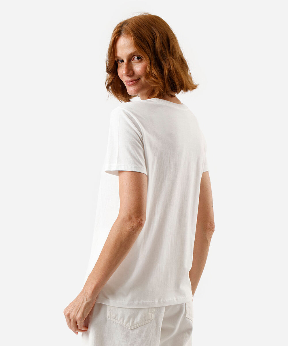 camiseta feminina de algodão ursinho pooh off white