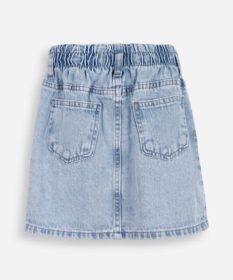 saia clochard infantil jeans com brilhos azul