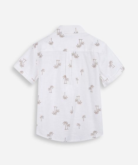 camisa infantil de algodão coqueiros bege