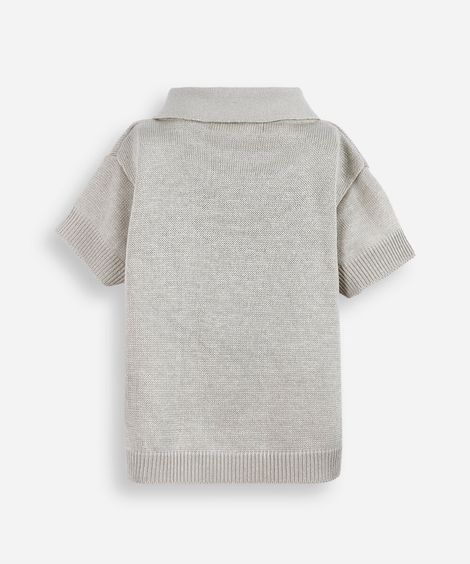 polo infantil de tricot bege