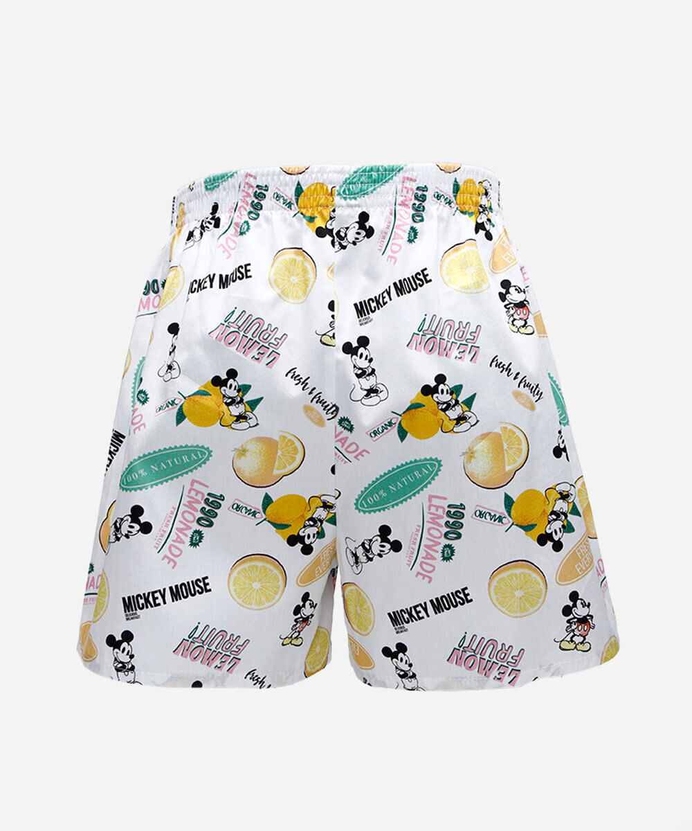 cueca samba canção de algodão mickey branca