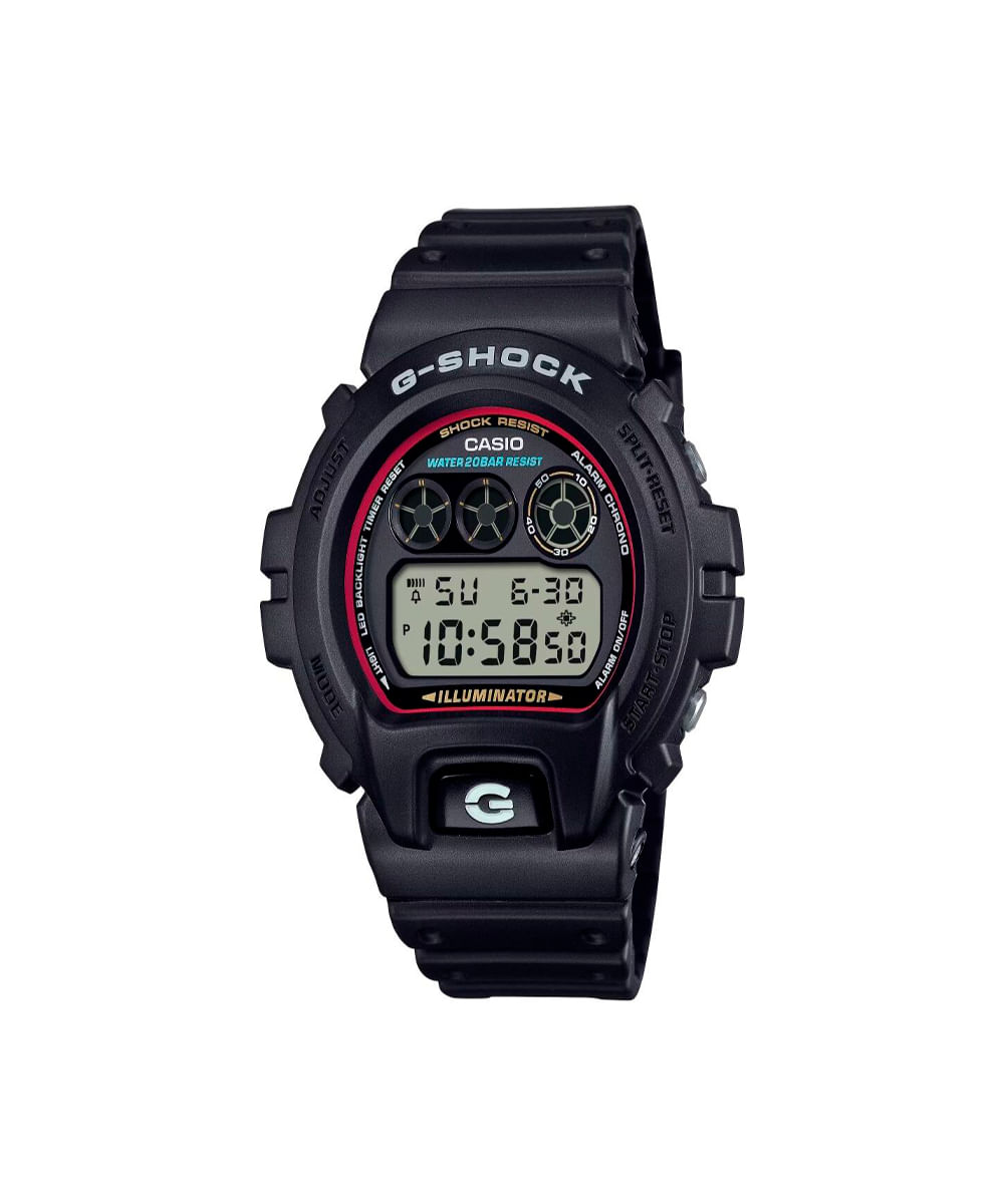 relógio masculino g shock casio digital dw 6900rl 1dr preto