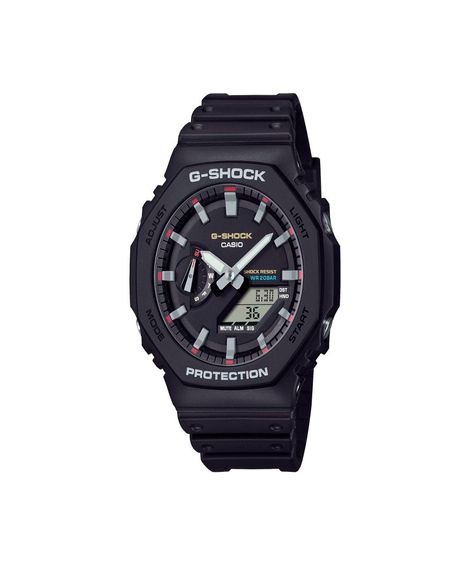 relógio masculino casio analógico digital ga 2100rl 1adr preto