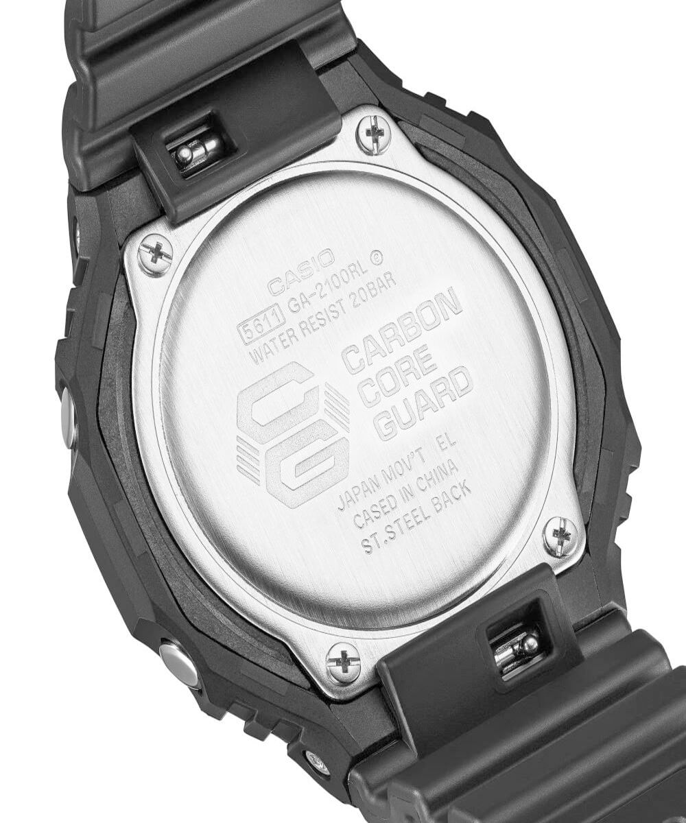 relógio masculino casio analógico digital ga 2100rl 1adr preto