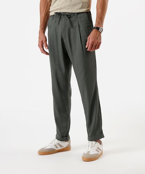 calça jogger masculina com linho verde