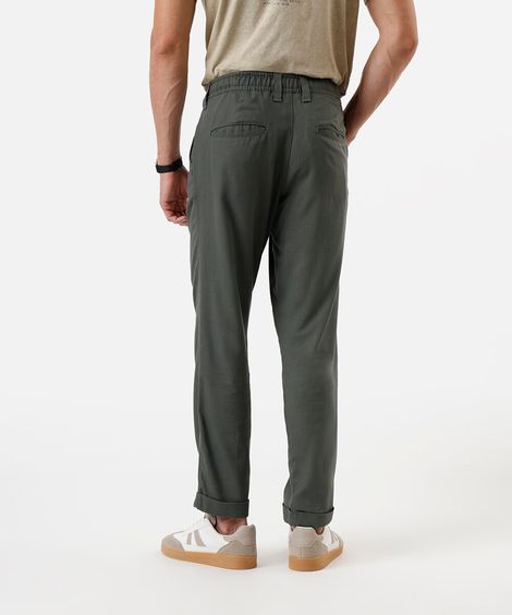 calça jogger masculina com linho verde