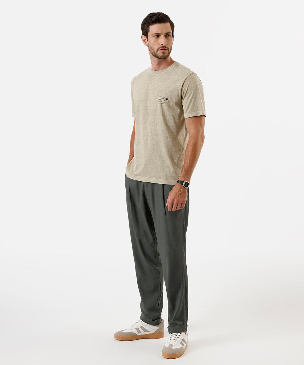 calça jogger masculina com linho verde