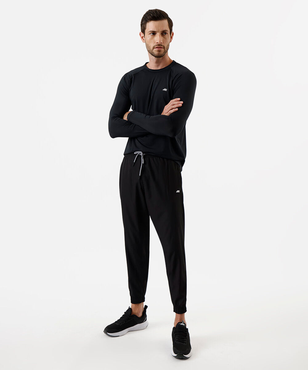 calça jogger masculina esportiva com bolsos preta