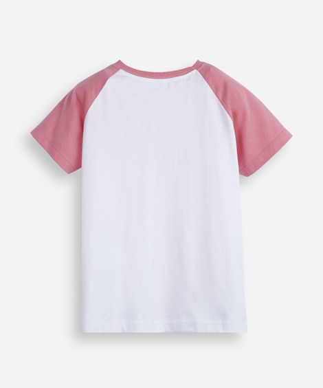 camiseta raglan infantil de algodão hello kitty off white