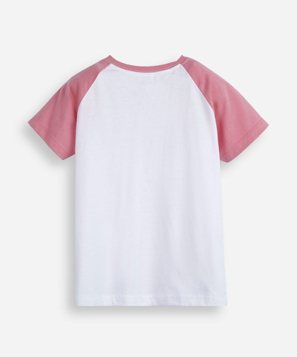 camiseta raglan infantil de algodão hello kitty off white