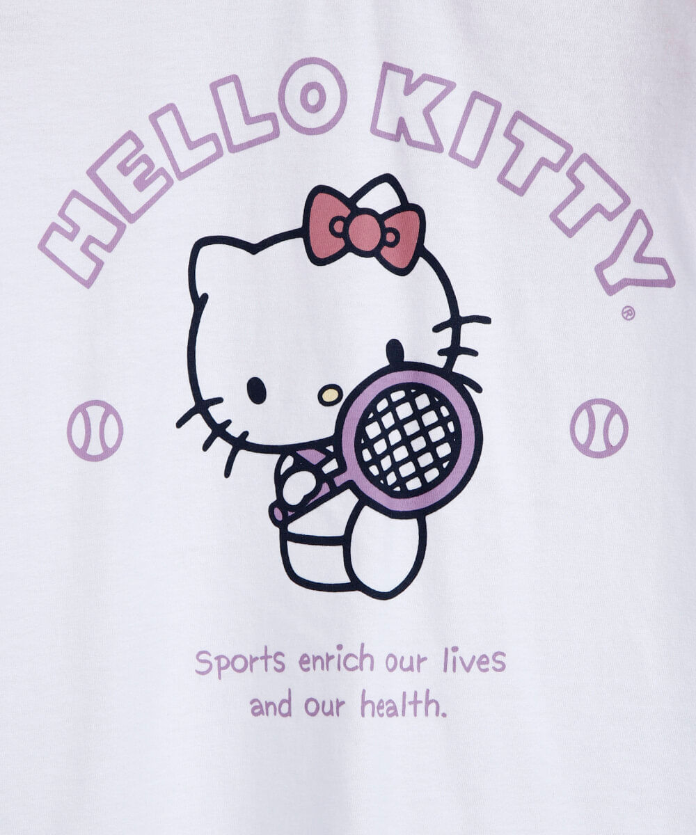 camiseta raglan infantil de algodão hello kitty off white