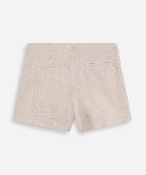 short saia infantil com linho bege