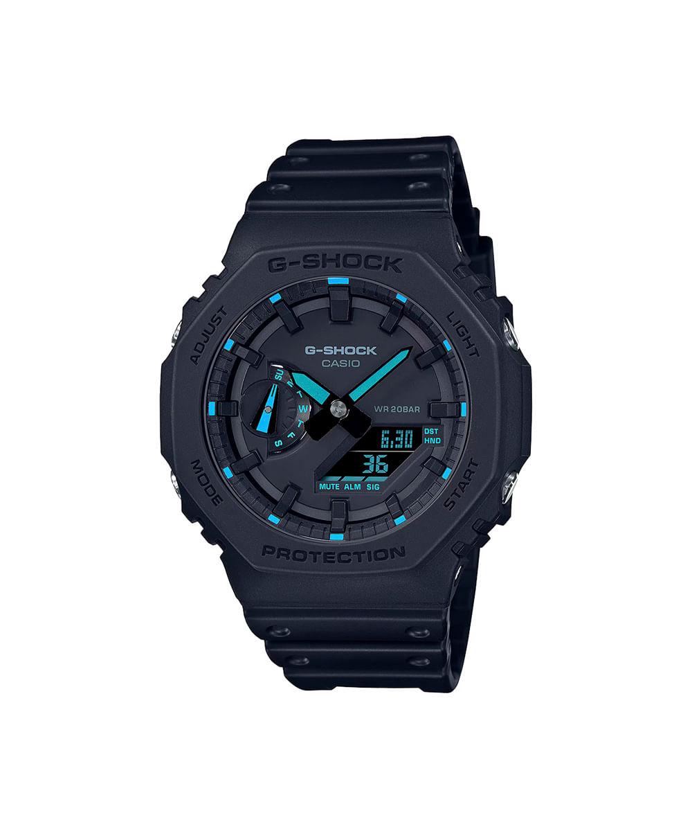 relógio masculino casio analógico digital ga 2100 1a2dr preto