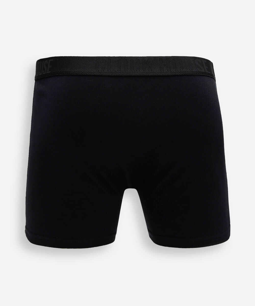 kit de 3 cuecas boxer de algodão preto