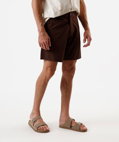 short boardshort reto masculino marrom