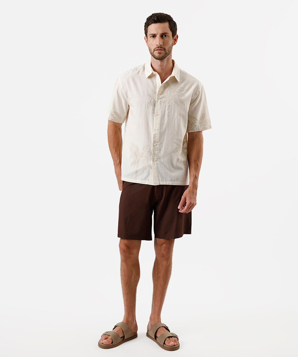 short boardshort reto masculino marrom