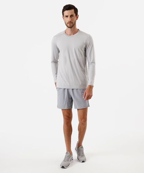 short masculino esportivo com recorte cinza