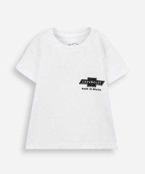 camiseta infantil manga curta monza chevrolet off white