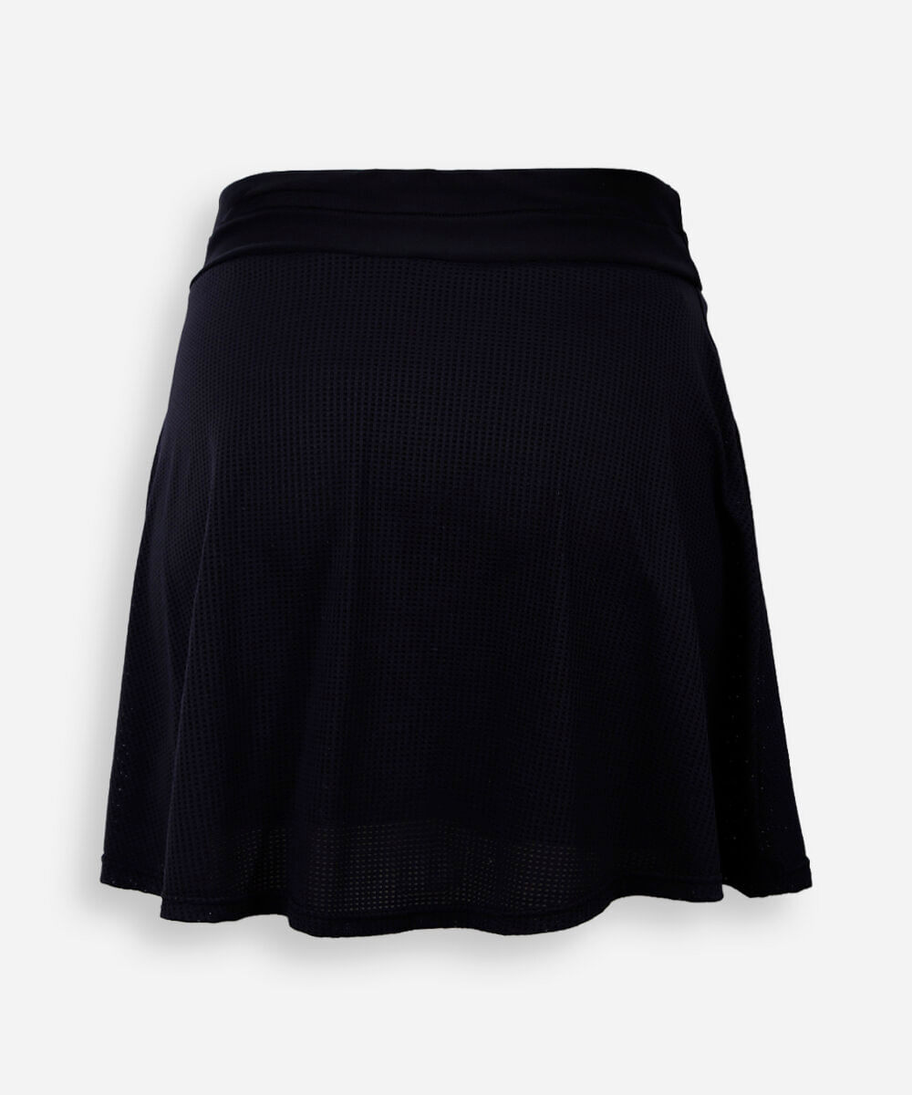 short saia juvenil texturizado preto