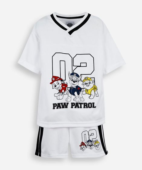 conjunto esportivo infantil patrulha canina off white